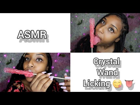 [ASMR] Crystal Wand Lollipop 🍭 Wet Mouth Sounds 👅
