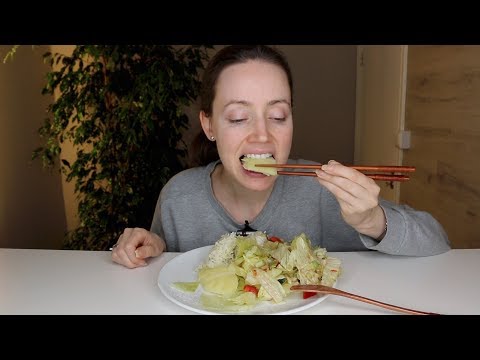 ASMR Whisper Eating Sounds |  Rice, Vegetables & Salad