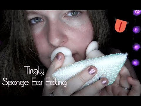 ASMR Intense Tingles, Sponge Ear Eating👅 Scratching, Mouth Sounds.