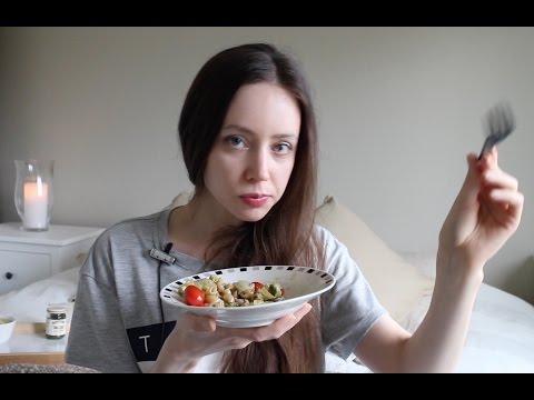 ASMR Whisper Eating Sounds | Cauliflower Soup & Salad