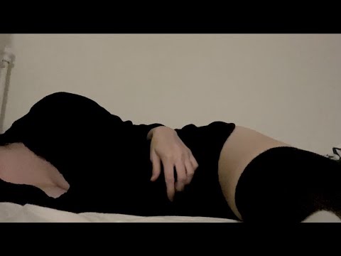 ASMR ~ night gown and thigh highs fabric scratching sounds