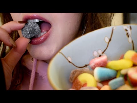 ASMR | Assorted Gummy Candy Eating Sounds | Up-Close Whispering, Mouth Sounds, Chewing Sounds