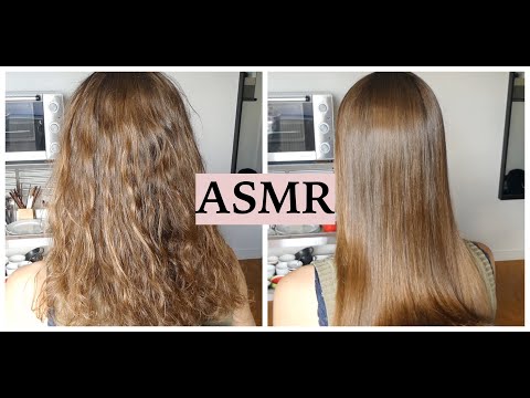 ASMR Relaxing Hair Play, No Talking (Hair Straightening, Hair Brushing, Blow Drying & Spraying)