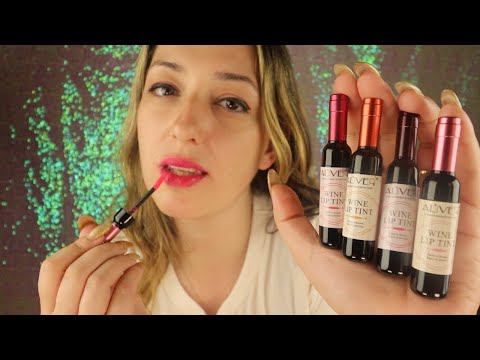 ASMR Türkçe💄Lip Gloss Deneme - Application | Wine Lip Tint | Şarap Tüp