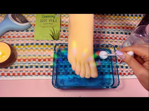 ASMR | Foot SPA - Exfoliating, Lotion, Oil Massage, and Nail care ❤️