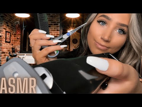 ASMR |  Barber Shop Roleplay💈 Men's Shave & Haircut 🪒✂️ (layered sounds)