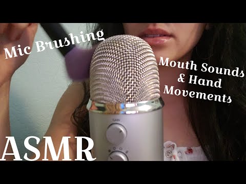 ASMR - Mic Brushing w/ Mouth Sounds & Hand Movements