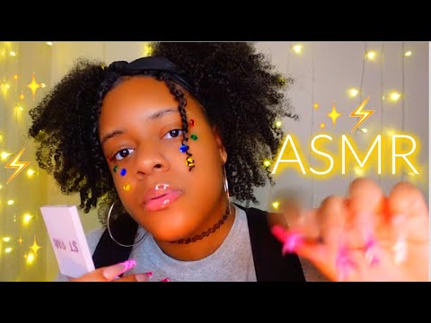 ASMR ✨Fast & Chaotically Doing Your Hair & Makeup Before Class⚡🤪✨| Mouth Sounds & Tingles....♡