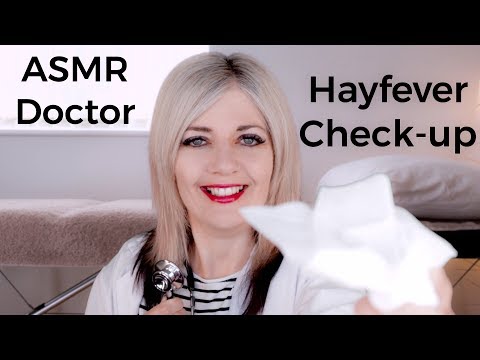 ASMR Hayfever Check-up (Light, Otoscope, Stethoscope, Writing Sounds)