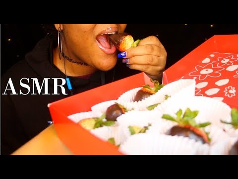 [ASMR] Chocolate Covered Strawberries 🍓🍫 (SENSITIVE CRUNCHY EATING SOUNDS) ~