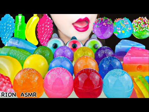 【ASMR】RAINBOW JELLY PARTY🌈 JELLY BALL,SUGAR SPRINKLE,POPPING CANDY MUKBANG 먹방 EATING SOUNDS