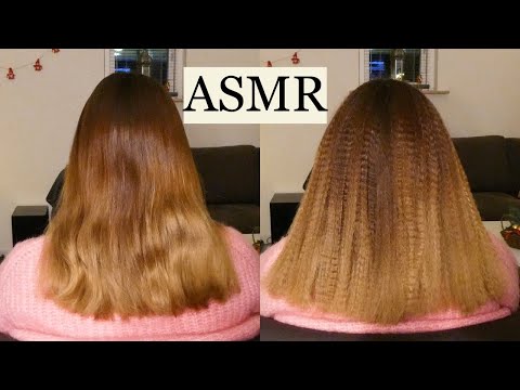 ASMR straight to crimped - hair transformation ✨ (no talking)