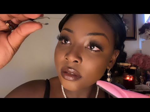 {ASMR} Doing Your Eyebrows | PERSONAL ATTENTION (Plucking, Eyebrow Shapping, Mouth Sounds)