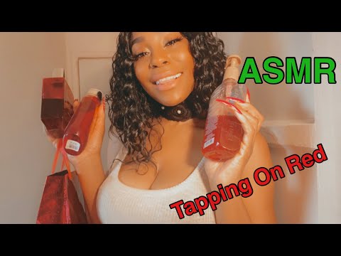 ASMR | Tapping On Everything Red ❤️Christmas edition 🦌