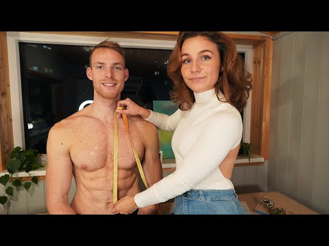 ASMR an EXTREMELY Detailed Upper Body MEASURING to Recreate a GREEK GOD Statue |soft spoken, writing