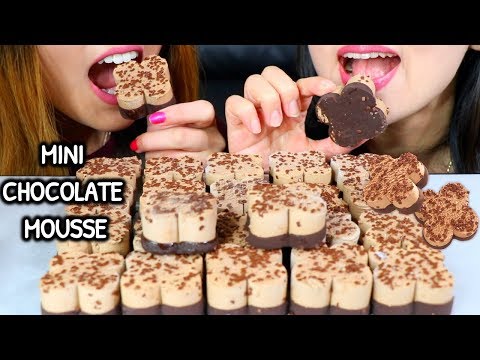 ASMR MINI CHOCOLATE MOUSSE 초콜릿 무스 리얼사운드 먹방 チョコレートcoklat चॉकलेट | Kim&Liz ASMR
