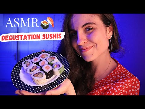 ASMR FRANCAIS 🌙 - TASCAM : Sushis * Blabla (eating sounds) 🍣