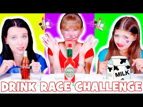 ASMR Candy Race VS Drink Race with Makeup For Loser