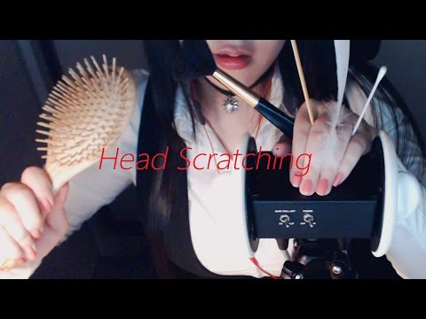 [Korean ASMR 한국어] Head Scratching 여러가지 도구로 머리긁기 모음집 頭を掻いたり