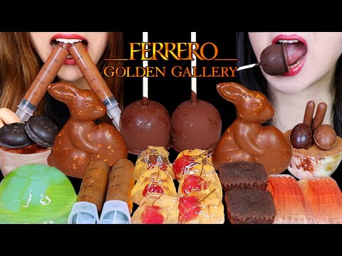 ASMR FAVORITE DESSERTS (FERRERO ROCHER BUNNY, BIG CHOCOLATE MOUSSE POPS, BROWNIE, JELLY, MOUSSE) 먹방