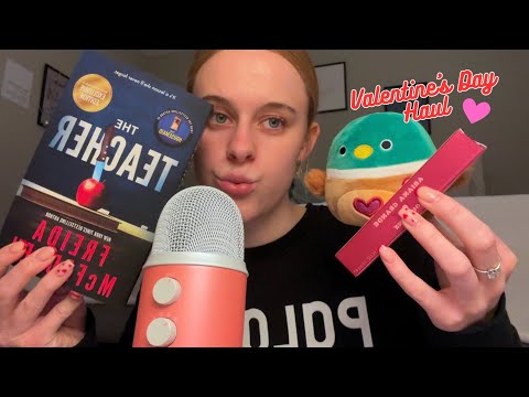 ASMR Valentine's Day Haul 💌 (whispering, tapping, & more)