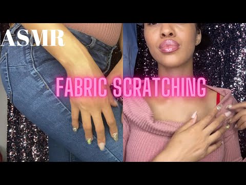 ASMR FABRIC SCRATCHING with long nails💅🏽 🤪Jeans and Various Fabric Sounds (Minimal Talking)