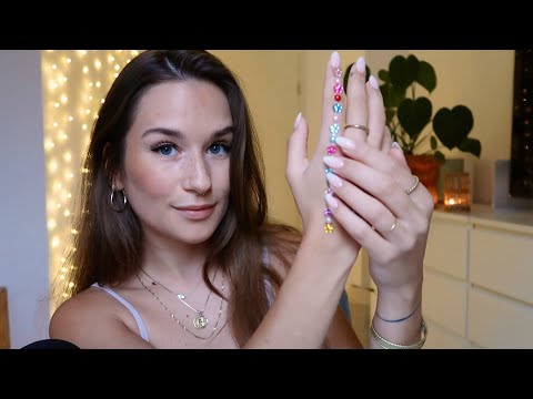 ASMR with my body 💫 Skinscratching with Rhinestones 🔮 Mouthsounds Teethtapping Hairbrushing