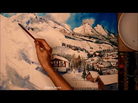 time lapse video of watercolor painting