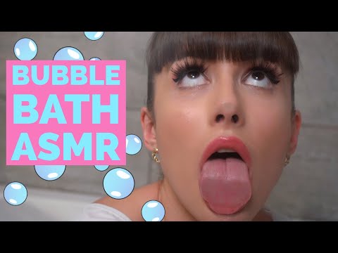 Bubble Bath ASMR Sounds with Glass Licking Part 1