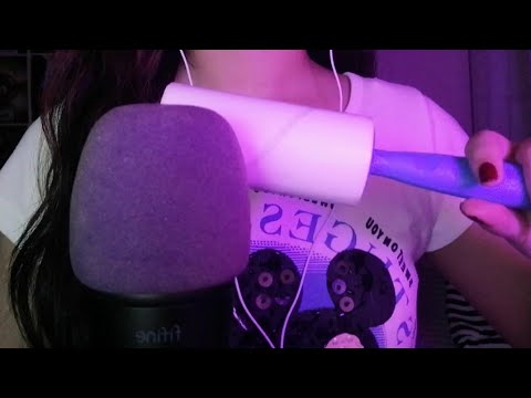 asmr lint roller on mic