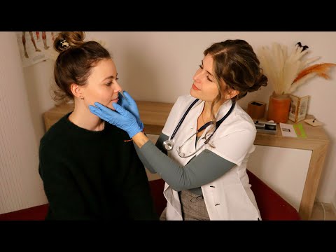 ASMR Cranial Nerve Exam [Real Person - Real Tingles] Eye, Ear & Neurological Exam (deutsch german)