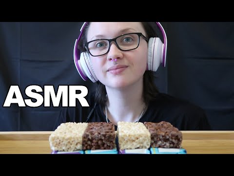 ASMR Marshmallow/Chocolate Rice Krispies Squares [Chewy Eating Sounds- No Talking]