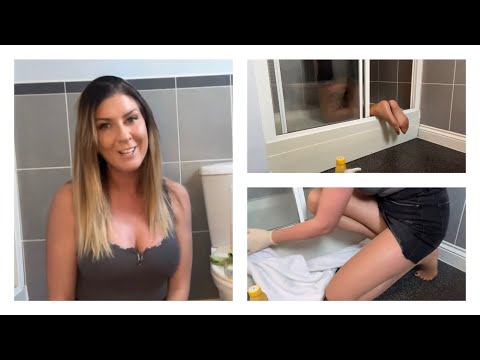 ASMR Bathroom Cleaning With Product Intro!!! - Lots Of Spraying, Wiping and Scrubbing Sounds