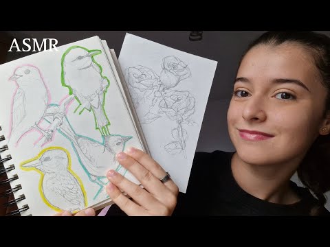 ASMR Showing you my drawings to help you relax and fall asleep(Whispered)