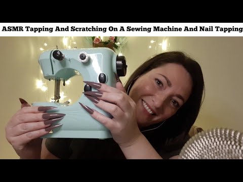 ASMR Tapping On A Sewing Machine And Nail Tapping (Whispered)