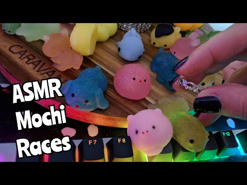 ASMR Mochi RACES (keyboard mochi races with mouth sounds asmr alysaa)