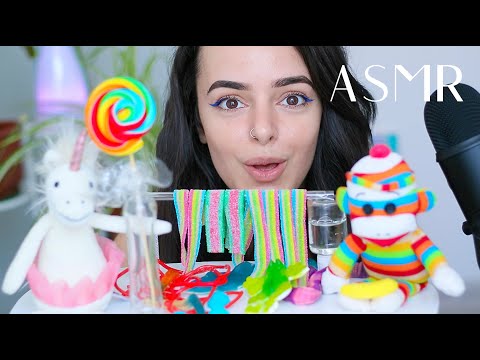 ASMR Rainbow Candy Mukbang (Mouth Sounds, Eating Sounds, Whispered)  | Nymfy Official