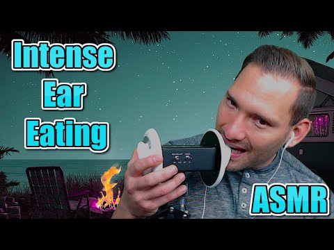 ASMR - Campfire by the Sea With Intense Ear Eating