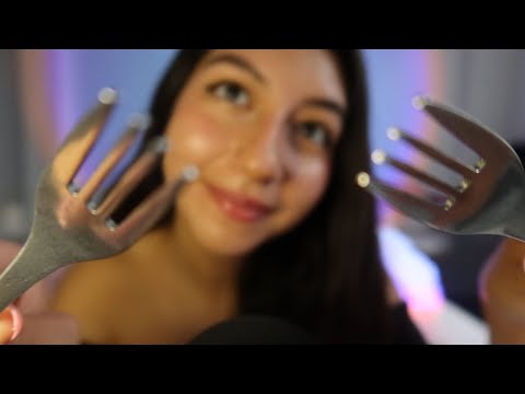 pov: fork scratching your face and scalp🍴~ ASMR