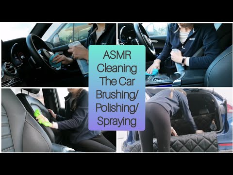 ASMR Household Cleaning The Car - Brushing, Polishing & Spraying No Talking