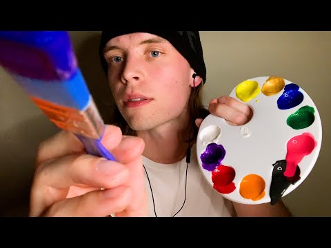 ASMR Painting Your Face 🎨 (mouth sounds, ear to ear, face brushing, whispering)
