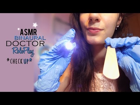 ASMR Binaural DOCTOR RolePlay- Check up! (latex gloves sound,soft spoken)♥