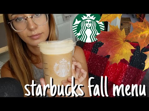 ASMR |Trying Starbucks Fall Menu ( mouth sounds, ice, eating)