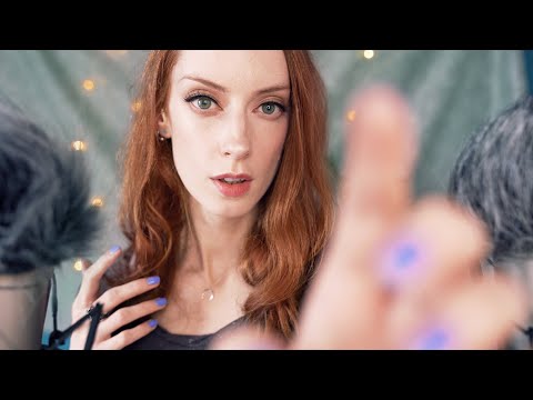 [ASMR] Close Up Face Touching & Tracing 💜 With Gentle Whispers
