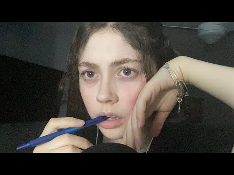 ASMR chaotic pen noms and weird personal attention (unintelligible and gibberish) (face touching)