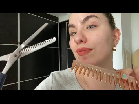 ASMR Hairdresser Roleplay | Haircut and Styling with Real Hair | Buzzcut, Machine Sounds