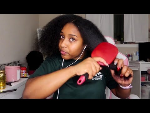 [ASMR] Unbraiding My Hair With Storytime, Brushing, Combing & Gum Chewing Sounds ❤️ | Hair Play