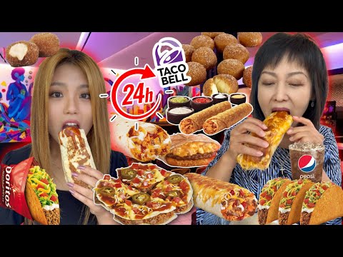 EATING TACO BELL FOODS FOR A FULL DAY!