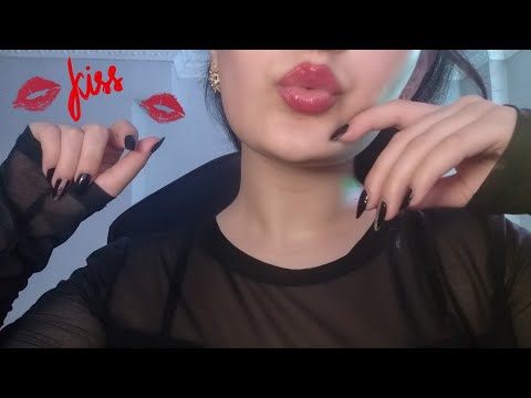 ASMR soft,warm,breathy kisses~caressing your face