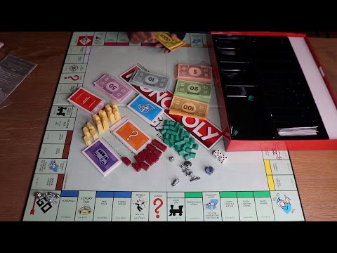 SETTING UP MONOPOLY BOARD GAME ASMR CHEWING GUM SOUNDS
